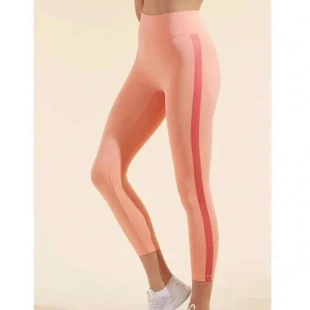 ALL ACCESS peach leggings with pink stripe